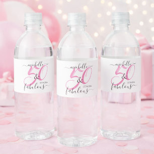 Etiqueta Para Botella De Agua 50 y fabulosa fiesta de cumpleaños personalizada r