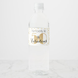 Etiqueta Para Botella De Agua 50 y Fabuloso Cumpleaños Personalizado Fiesta de O