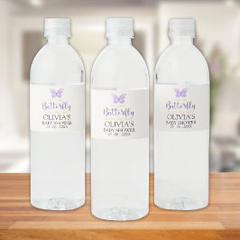 Etiqueta Para Botella De Agua A Little Baby Butterfly is on The Way Baby shower