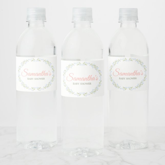 Etiqueta Para Botella De Agua A Little Wildflower Baby Shower (Botellas)