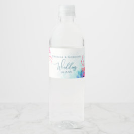 Etiqueta Para Botella De Agua Acuarela De Arrecife De Coral Del Mar