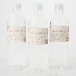 Etiqueta Para Botella De Agua Acuarela Pampas Boda Pintada a Mano  