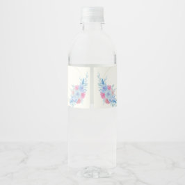 Etiqueta Para Botella De Agua acuarelas Florales Botánico Moderno Boda