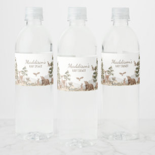 Etiqueta Para Botella De Agua Adventure Awaits Woodland Animals Baby Shower