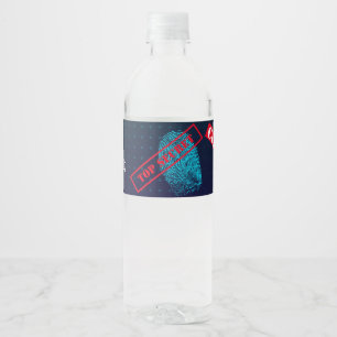 Etiqueta Para Botella De Agua Agente secreto Detective espía Fiesta misterioso