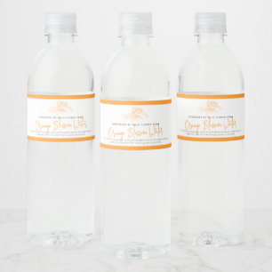 Etiqueta Para Botella De Agua Agua de flor de naranja dibujo producto de naranja