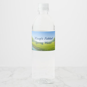Etiqueta Para Botella De Agua Agua de Manantial de las Fábulas de Esopo