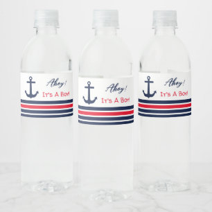 Etiqueta Para Botella De Agua ¡Ahoy es un chico! Baby Shower naumático