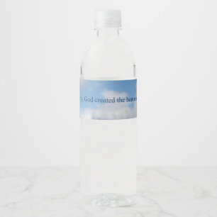 Etiqueta Para Botella De Agua Al principio Dios creó el cielo y la tierra