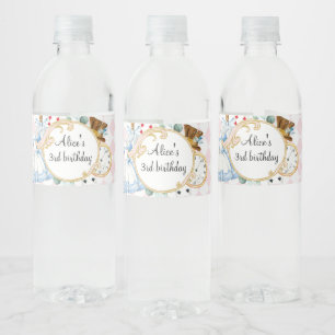 Etiqueta Para Botella De Agua Alice Wonderland loco sombrerero té fiesta botella