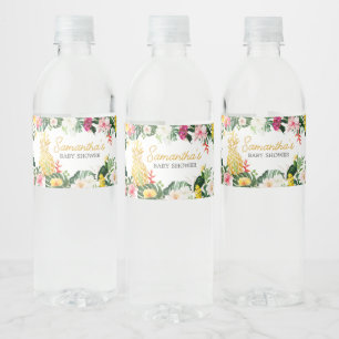 Etiqueta Para Botella De Agua Aloha Baby Fiesta de Bebé Piña