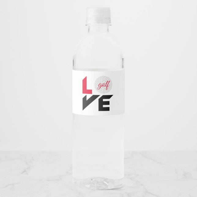 Etiqueta Para Botella De Agua Amar el golf (Anverso)