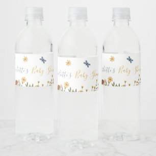 Etiqueta Para Botella De Agua Animales Bebés Adorables Fiesta de Bienvenida Flor