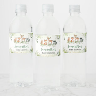 Etiqueta Para Botella De Agua Animales de Safari Baby Shower Botánico
