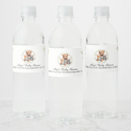 Etiqueta Para Botella De Agua Animales de Woodland Baby Shower Primer Día de Fav