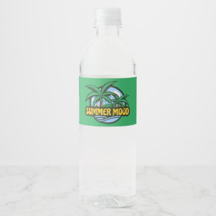 Etiqueta Para Botella De Agua Ánimo de verano