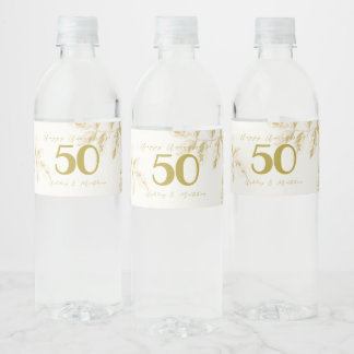 Etiqueta Para Botella De Agua Aniversario de boda guión personalizado vintage do