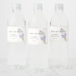 Etiqueta Para Botella De Agua Aquí está el Scoop Ice Cream Purple Baby Shower