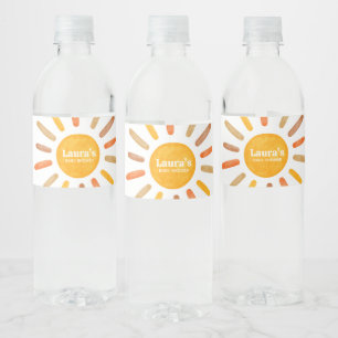 Etiqueta Para Botella De Agua Aquí viene el Baby Shower de Sun