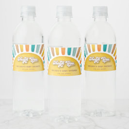 Etiqueta Para Botella De Agua Aquí viene el hijo Boho Sun Baby Shower favorece