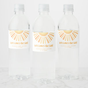 Etiqueta Para Botella De Agua Aquí viene la ducha solar neutra de género