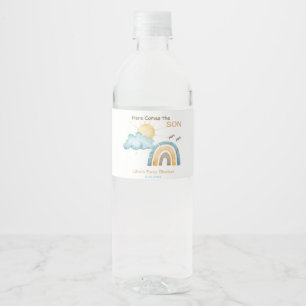Etiqueta Para Botella De Agua Aquí Viene La Placa De Papel Baby Shower Son