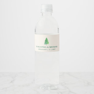 Etiqueta Para Botella De Agua Árbol de Navidad Fiesta Moderna