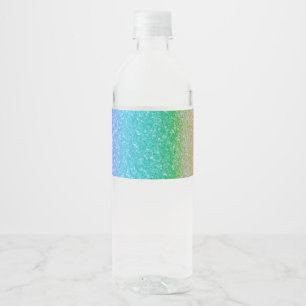 Etiqueta Para Botella De Agua Arcoíris Brillo Destello Glam Cumpleaños Fiesta Pe