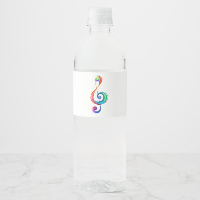 Etiqueta Para Botella De Agua Arroyo arcoiris estratificado (Anverso)