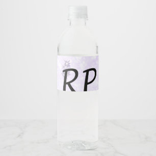 Etiqueta Para Botella De Agua arte con destellos de purpurina morada agrega tu l