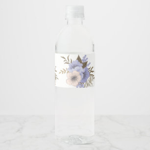 Etiqueta Para Botella De Agua Arte floral de rosa vintage Flores botánicas re