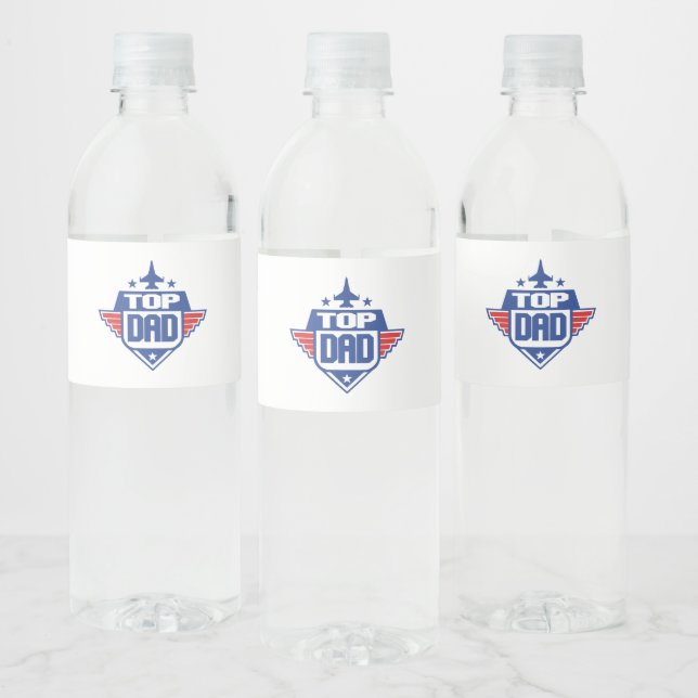 Etiqueta Para Botella De Agua Avión de papá superior (Botellas)