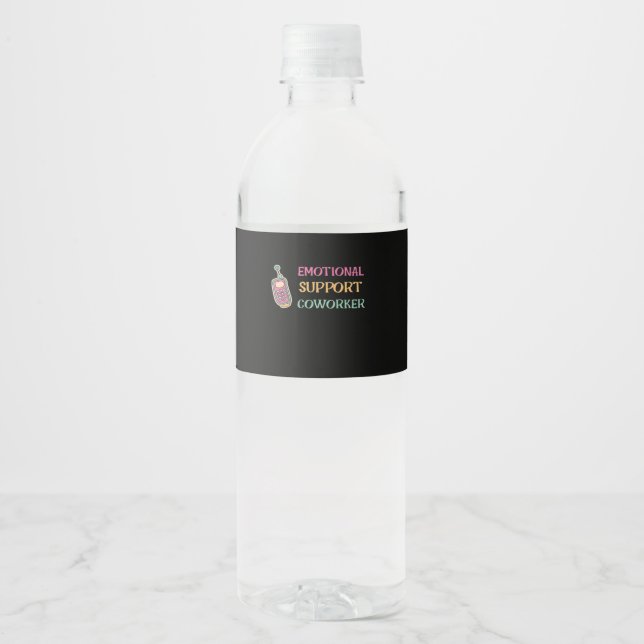 Etiqueta Para Botella De Agua Ayuda emocional Coworker Basic (Anverso)