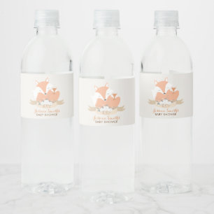 Etiqueta Para Botella De Agua Baby Fox y Mamá Personalizado Baby Shower
