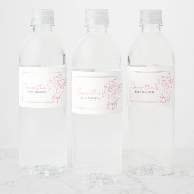 Etiqueta Para Botella De Agua Baby In Bloom Baby Shower (Botellas)