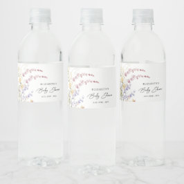 Etiqueta Para Botella De Agua Baby in Bloom Wildflowers Baby Shower