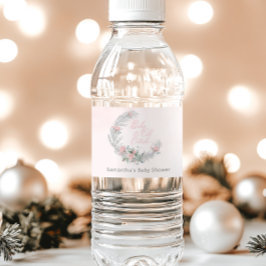 Etiqueta Para Botella De Agua Baby its cold outside Pink Winter 