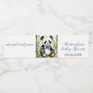 Etiqueta Para Botella De Agua Baby Panda Bear Boy Baby Shower