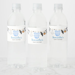 Etiqueta Para Botella De Agua Baby Shower Blue Little Boo