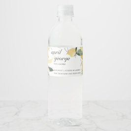 Etiqueta Para Botella De Agua Baby Shower CLEAN YELLOW VERDE FLORAL WATECOLOR