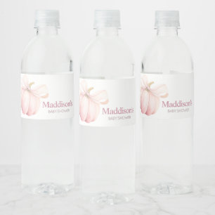 Etiqueta Para Botella De Agua Baby Shower de calabaza rosa