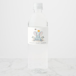 Etiqueta Para Botella De Agua Baby Shower de elefante de bebé de bosque