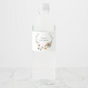 Etiqueta Para Botella De Agua Baby Shower de hongos boscosos encantados