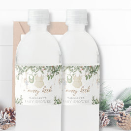 Etiqueta Para Botella De Agua Baby Shower de invierno de Merry Little Boho Chica