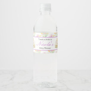 Etiqueta Para Botella De Agua Baby Shower de la ardilla de primavera