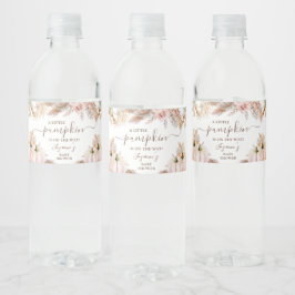 Etiqueta Para Botella De Agua Baby Shower de la caída de la calabaza floral Boho