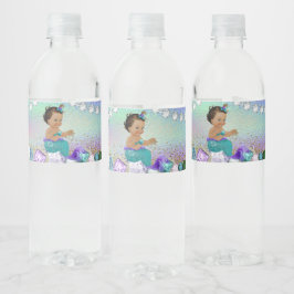 Etiqueta Para Botella De Agua Baby Shower de la sirena de joyas étnicas