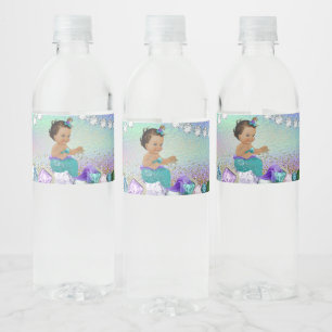 Etiqueta Para Botella De Agua Baby Shower de la sirena de joyas étnicas