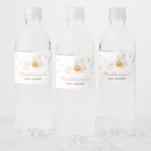 Etiqueta Para Botella De Agua Baby Shower de Pink Little Boo Halloween
