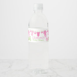 Etiqueta Para Botella De Agua Baby Shower de ropa rosada